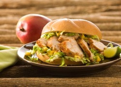 Jamaican Turkey BBQ Sandwich with Island Slaw