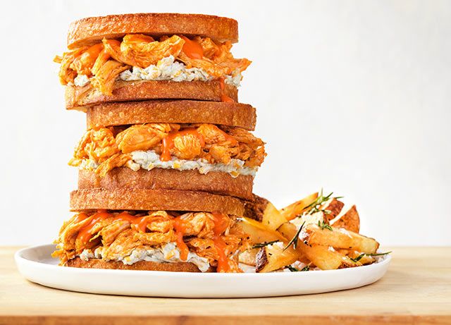 Perdue 6701 Images For Web 640X461 8 Pulled Buffalo Chicken Sandwich With Blue Cheese Cream 1