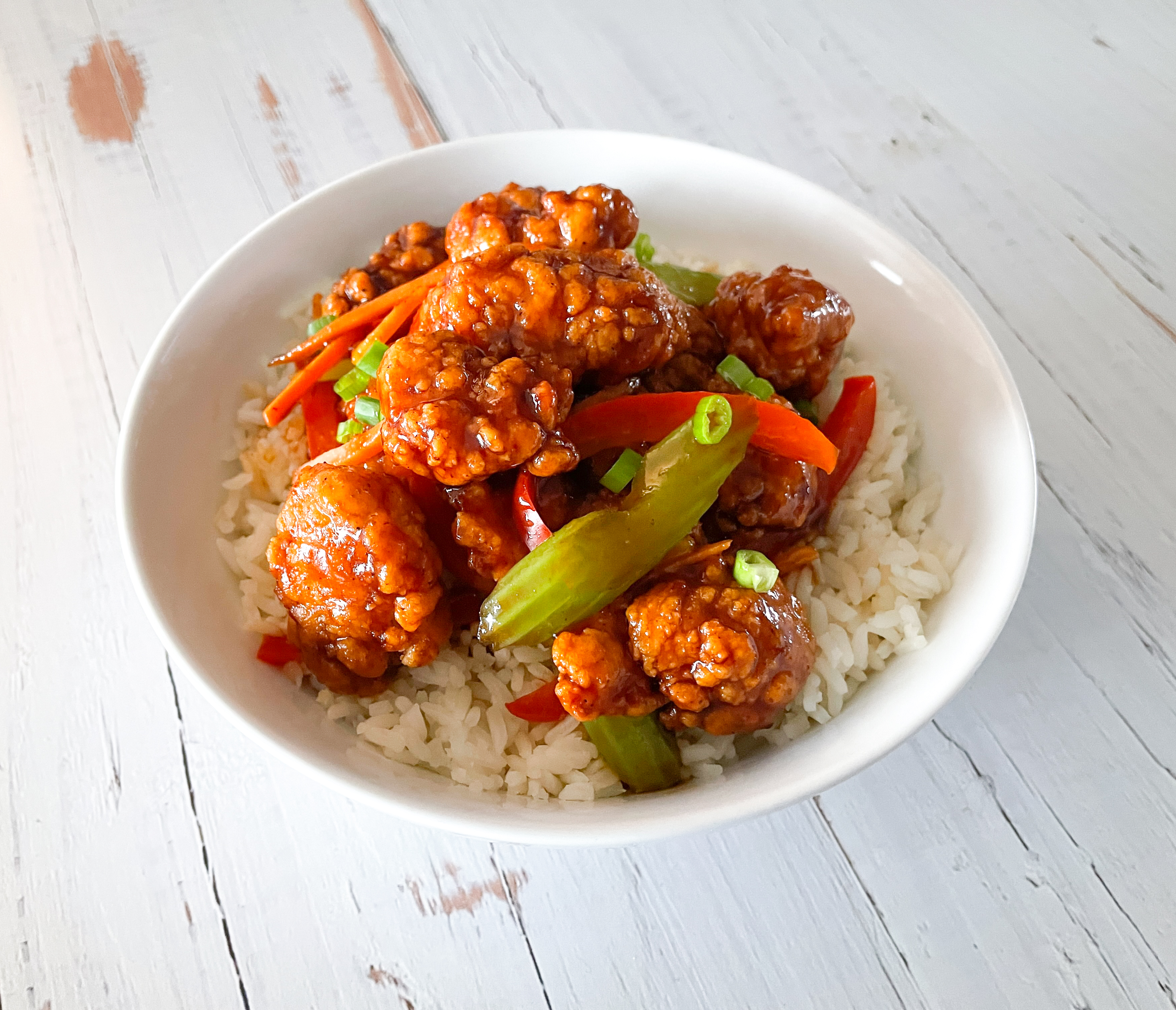 General Tso Chicken and Vegetable Rice Bowl