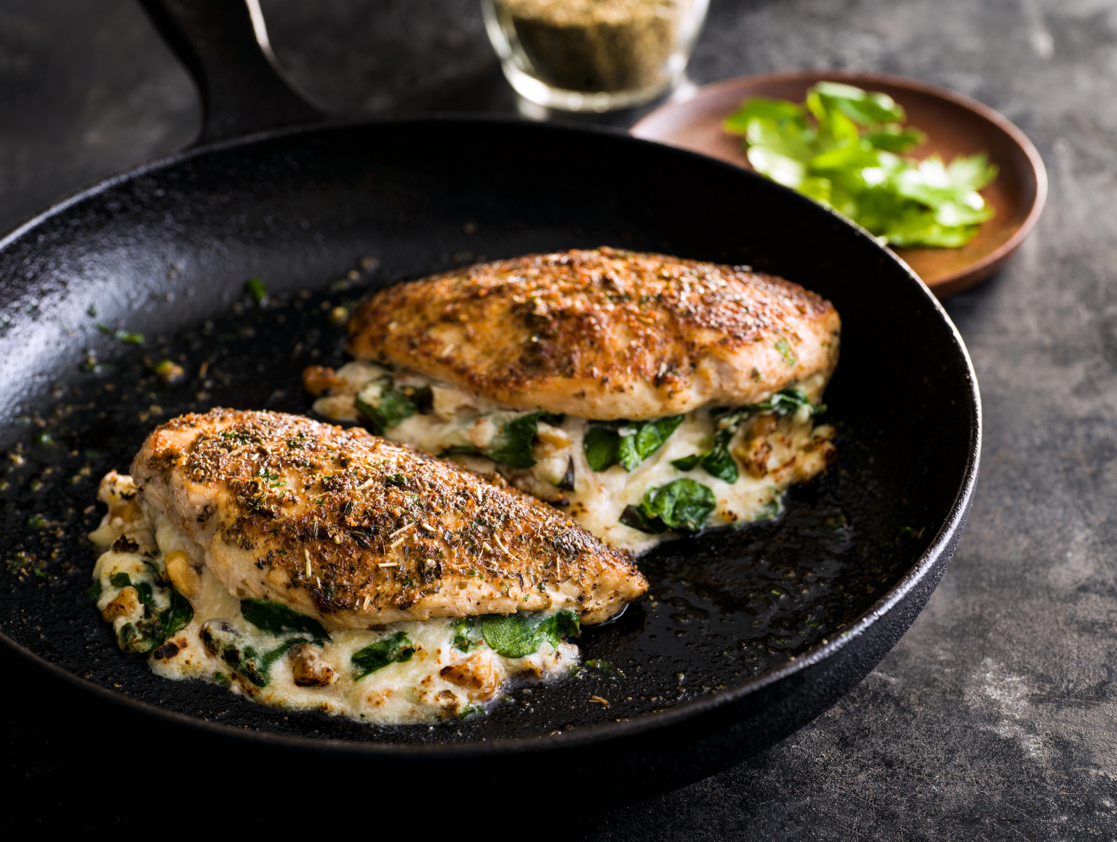Chicken Breast Stuffed with Spinach, Ricotta and Walnuts