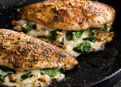 Chicken Breast Stuffed with Spinach, Ricotta and Walnuts