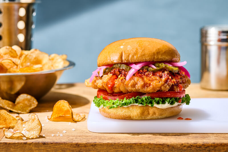 Chili Crisp Fried Chicken Sandwich